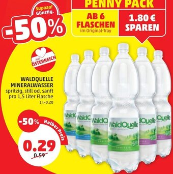 PENNY Waldquelle Mineralwasser 1,5 Liter Angebot