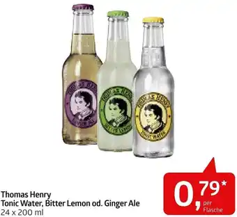 AGM Thomas Henry Tonic Water, Bitter Lemon od. Ginger Ale 24 x 200 ml Angebot