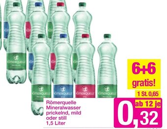 Sutterlüty Römerquelle Mineralwasser Prickelnd, Mild oder Still 1,5 Liter Angebot