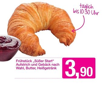 Sutterlüty Frühstück, Süßer Start " Aufstrich und Gebäck Nach Wahl, Butter, Heißgetränk Angebot