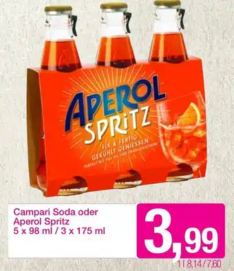 Sutterlüty Campari Soda oder Aperol Spritz 5x98ml/ 3x175ml Angebot