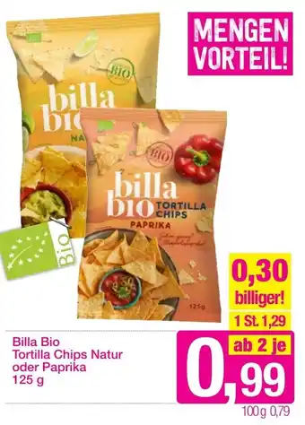 Sutterlüty Billa Bio Tortilla Chips Natur oder Paprika 125g Angebot