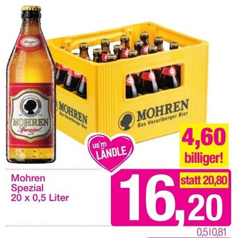 Sutterlüty Mohren Spezial 20x0,5 Liter Angebot