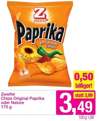 Sutterlüty Zweifel Chips Original Paprika oder Nature 175g Angebot