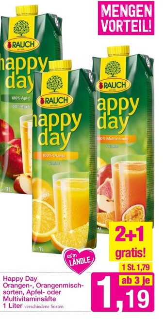 Sutterlüty Happy Day Orangen-, Orangenmisch-sorten, Apfel- oder Multivitaminsäfte 1 Liter Angebot