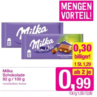 Sutterlüty Milka Schokolade 92/100g Angebot