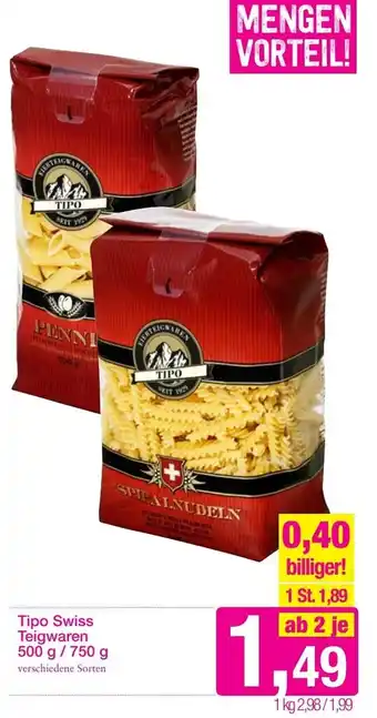 Sutterlüty Tipo Swiss Teigwaren 500g/750g Angebot