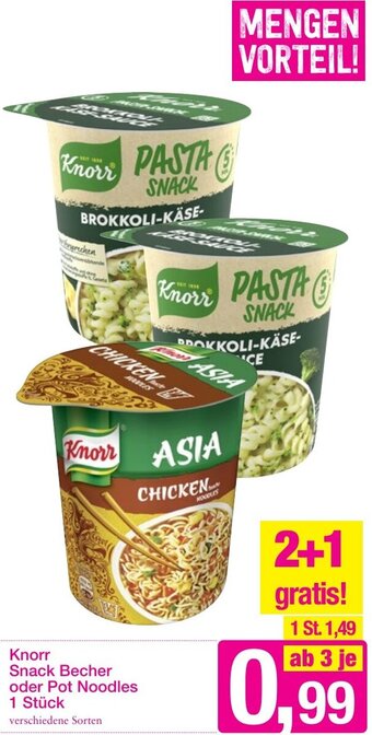 Sutterlüty Knorr Snack Becher oder Pot Noodles Angebot