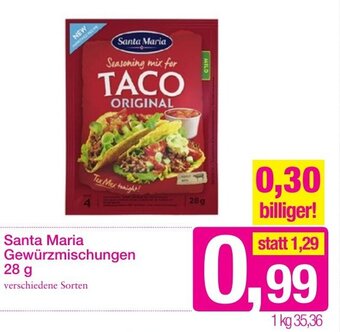 Sutterlüty Santa Maria Gewürzmischungen 28g Angebot