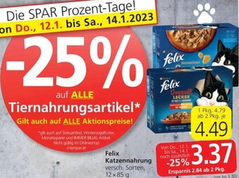 Spar Felix Katzennahrung 12 x 85 g Angebot