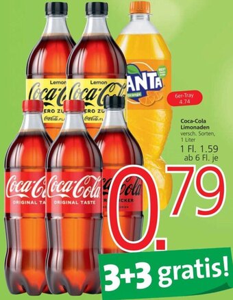 Spar Coca-Cola Limonaden 1 Liter Angebot