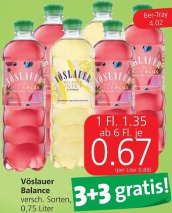 Spar Vöslauer Balance 0,75 Liter Angebot