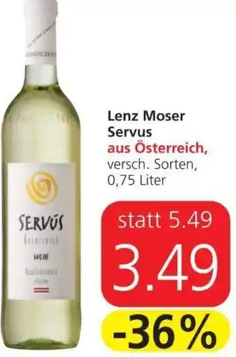 Spar Lenz Moser Servus 0,75 Liter Angebot