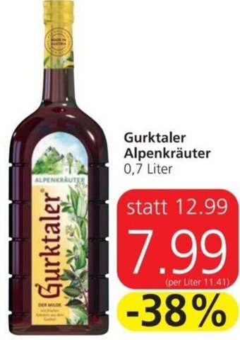Spar Gurktaler Alpenkräuter 0,7 Liter Angebot