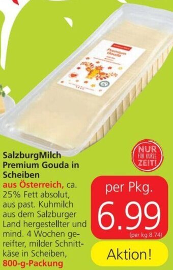 Spar SalzburgMilch Premium Gouda in Scheiben 800g Angebot