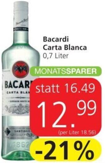 Spar Bacardi Carta Blanca 0,7 Liter Angebot