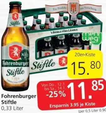 Spar Fohrenburger Stiftle 0,33 Liter Angebot