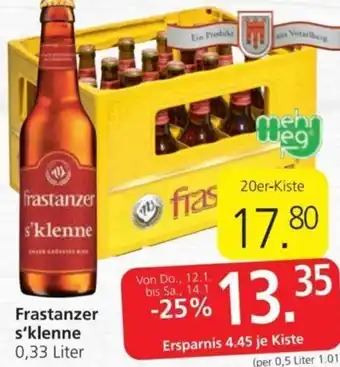 Spar Frastanzer s'klenne 0,33 Liter Angebot