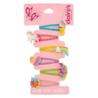 Claire's Claire's club rainbow snap hair clips - 6 pack Angebot
