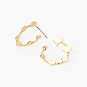 Claire's Gold hearts open circle stud earrings Angebot