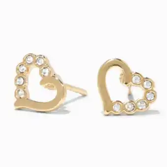 Claire's 18k gold plated heart cutout stud earrings Angebot