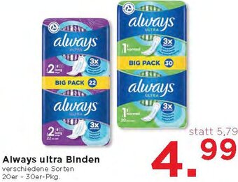 Unimarkt Always Ultra Binden Angebot