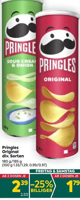 Billa Pringles Original div. Sorten 180 g/ 185 g Angebot
