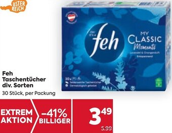 Billa Feh Taschentücher div. Sorten Angebot