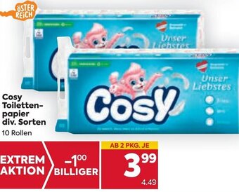 Billa Cosy Toilettenpapier div. sorten Angebot
