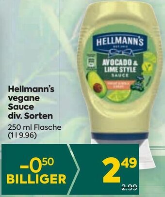Billa Hellmann's Vegane Sauce div. Sorten 250 ml Angebot