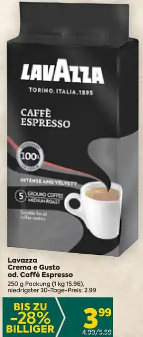 Billa Lavazza Crema e Gusto od. Caffè Espresso 250 g Angebot