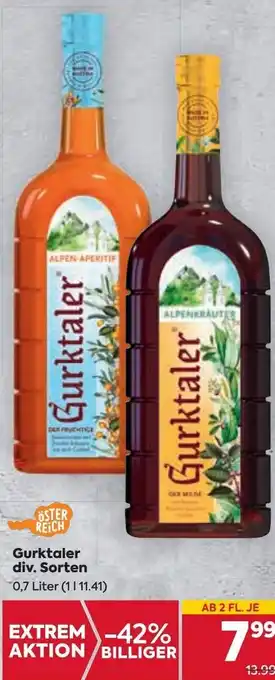 Billa Gurktaler 0,7 Liter Angebot