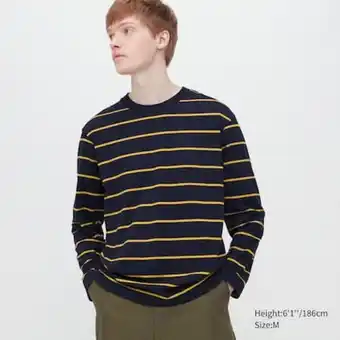 UNIQLO Striped crew neck long sleeved t-shirt Angebot