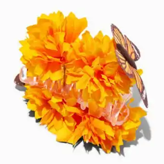 Claire's Orange marigold flower butterfly hair claw Angebot