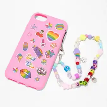 Claire's Pink y2k protective phone case with lanyard - fits iphone® 6/7/8/se Angebot