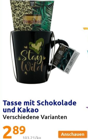Action Tasse mit Schokolade und Kakao Angebot