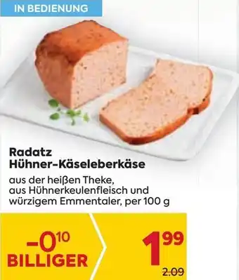 Billa Radatz Hühner-Käseleberkäse 100g Angebot