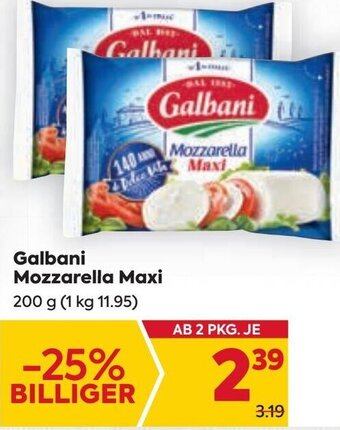 Billa Galbani Mozzarella Maxi 200g Angebot