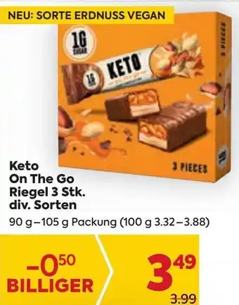 Billa Keto On the Go Riegel 3 Stk. 90g- 105g Angebot