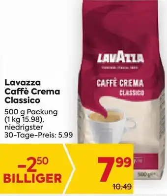 Billa Lavazza Caffè Crema Classico 500g Angebot