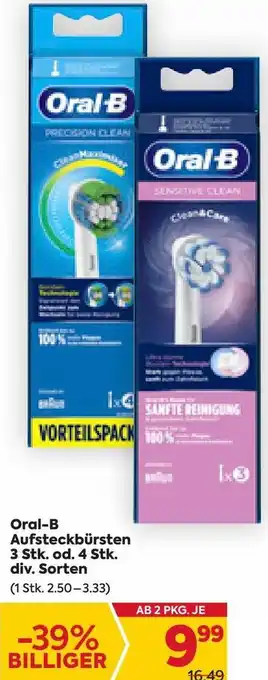 Billa Oral-B Aufsteckbürsten 3 Stk od. 4 Stk. Angebot