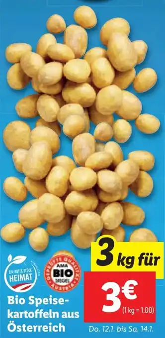 Lidl Bio Speisekartoffeln aus Österreich 3 kg Angebot