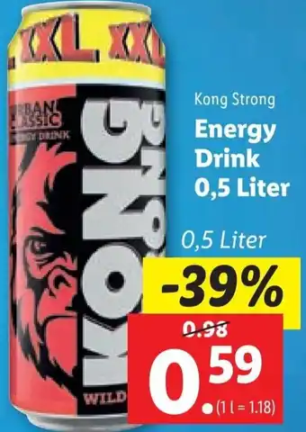 Lidl Kong Strong Energy Drink 0,5 Liter Angebot