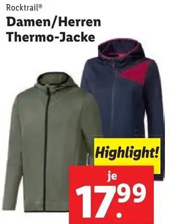 Lidl Rocktrail Damen/Herren Thermo-Jacke Angebot