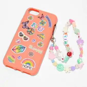 Claire's Orange y2k protective phone case with lanyard - fits iphone® 6/7/8/se Angebot
