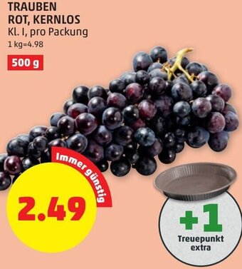 PENNY Trauben Rot, Kernlos 500g Angebot