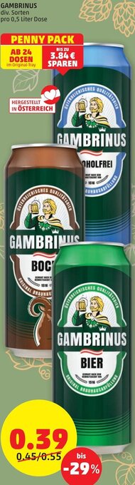 PENNY Gambrinus 0,5 Liter Angebot