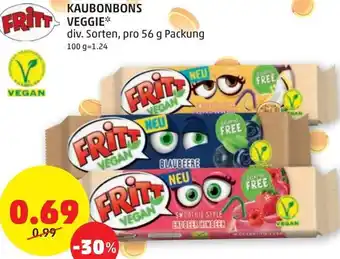 PENNY Fritt Kaubonbons Veggie 56 g Angebot