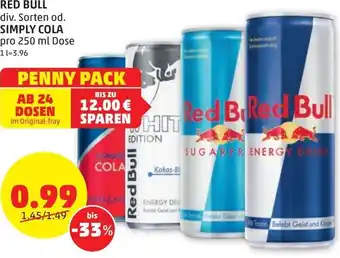 PENNY Red Bull od. Simply Cola 250 ml Angebot