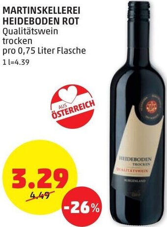 PENNY Martinskellerei Heideboden Rot 0,75 Liter Angebot